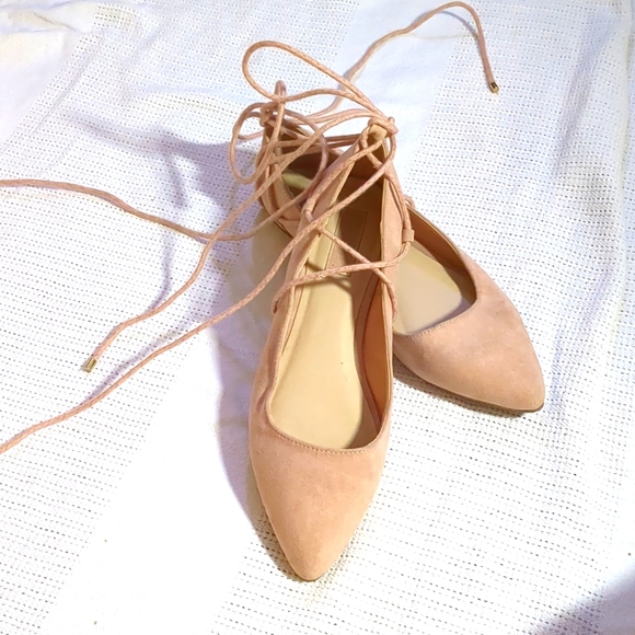 Forever 21 Shoes - Cute! Forever 21. Pink lace-up flats 7